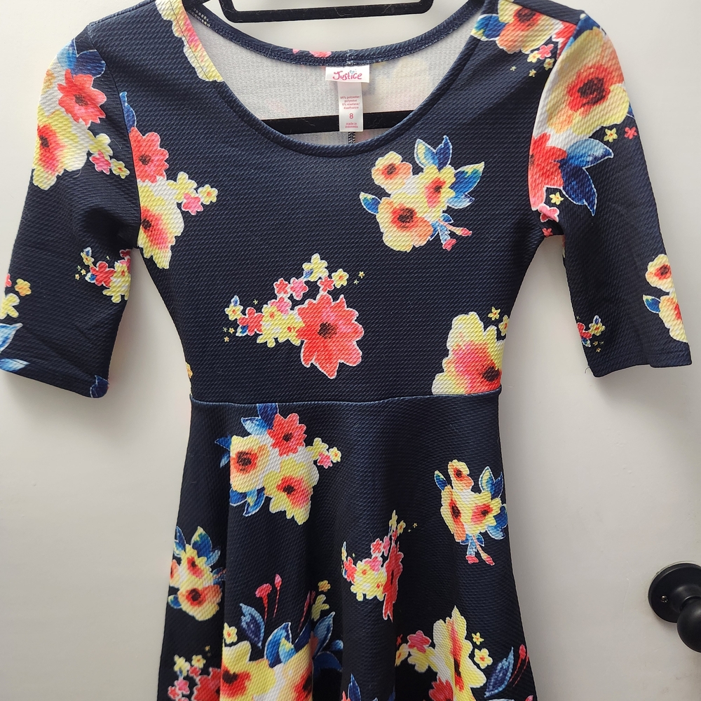 Justice Navy Floral Kids Dress